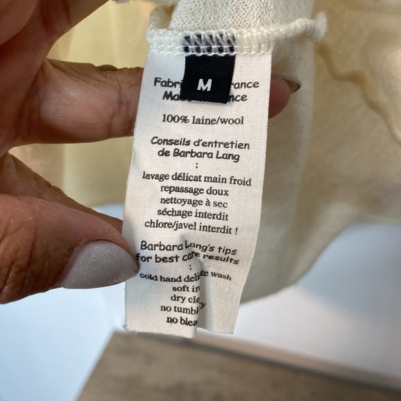 Barbara Lang Paris | Cream Long Sleeve knit Top - 100% Wool - oversized fit - m - Picture 3 of 7